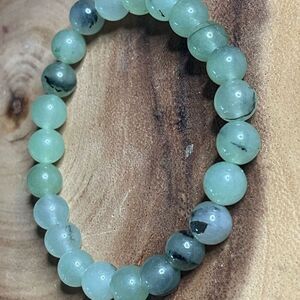 Prehnite 8mm stretch bracelet beaded bracelet 7” stretch crystal healing